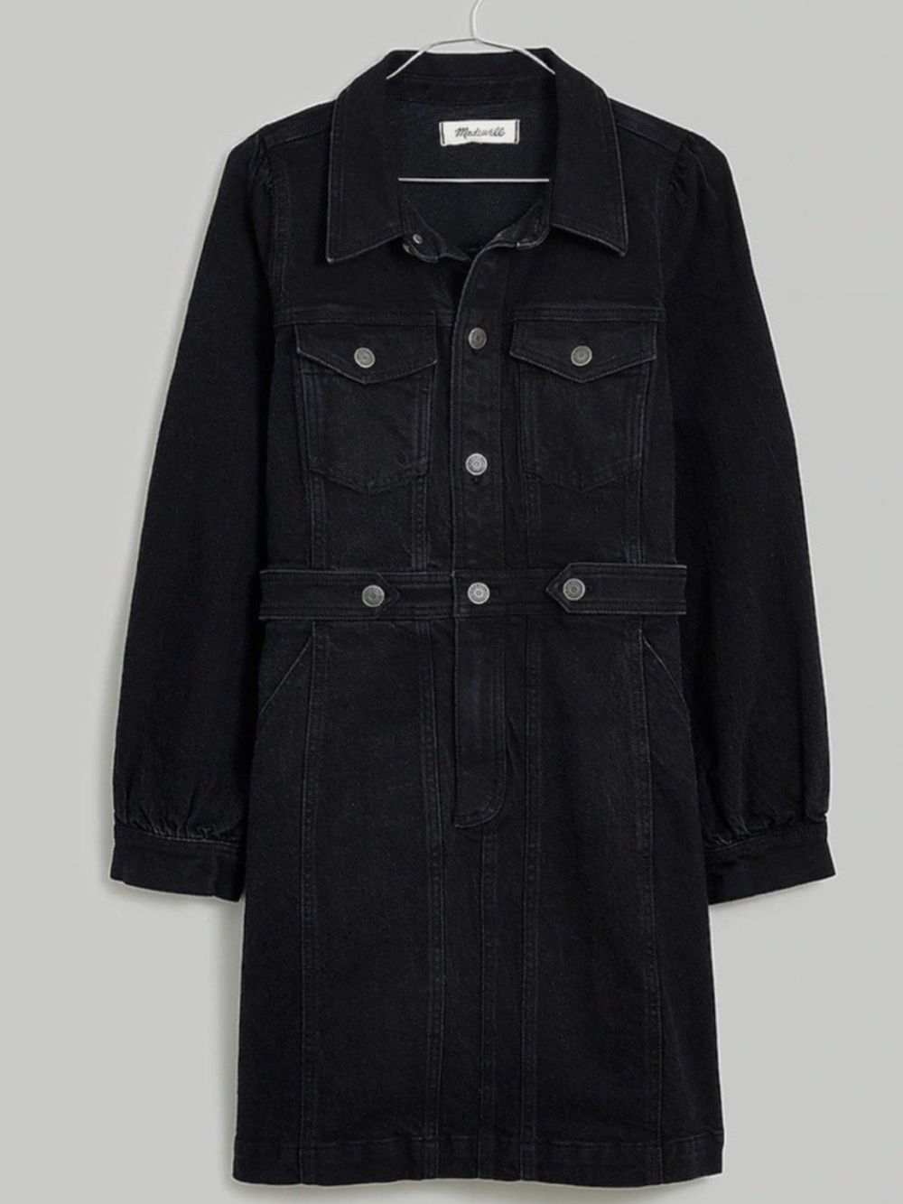 NWT Madewell Black Denim Mini Dress - Picture 3 of 6
